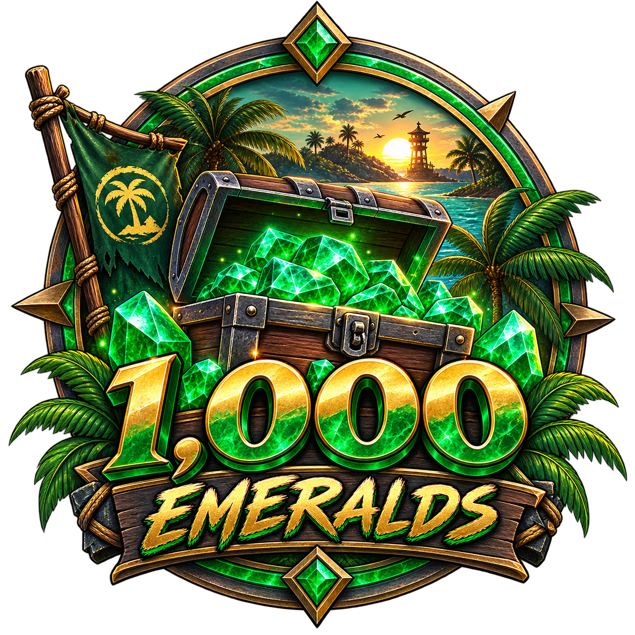 1,000 Emeralds