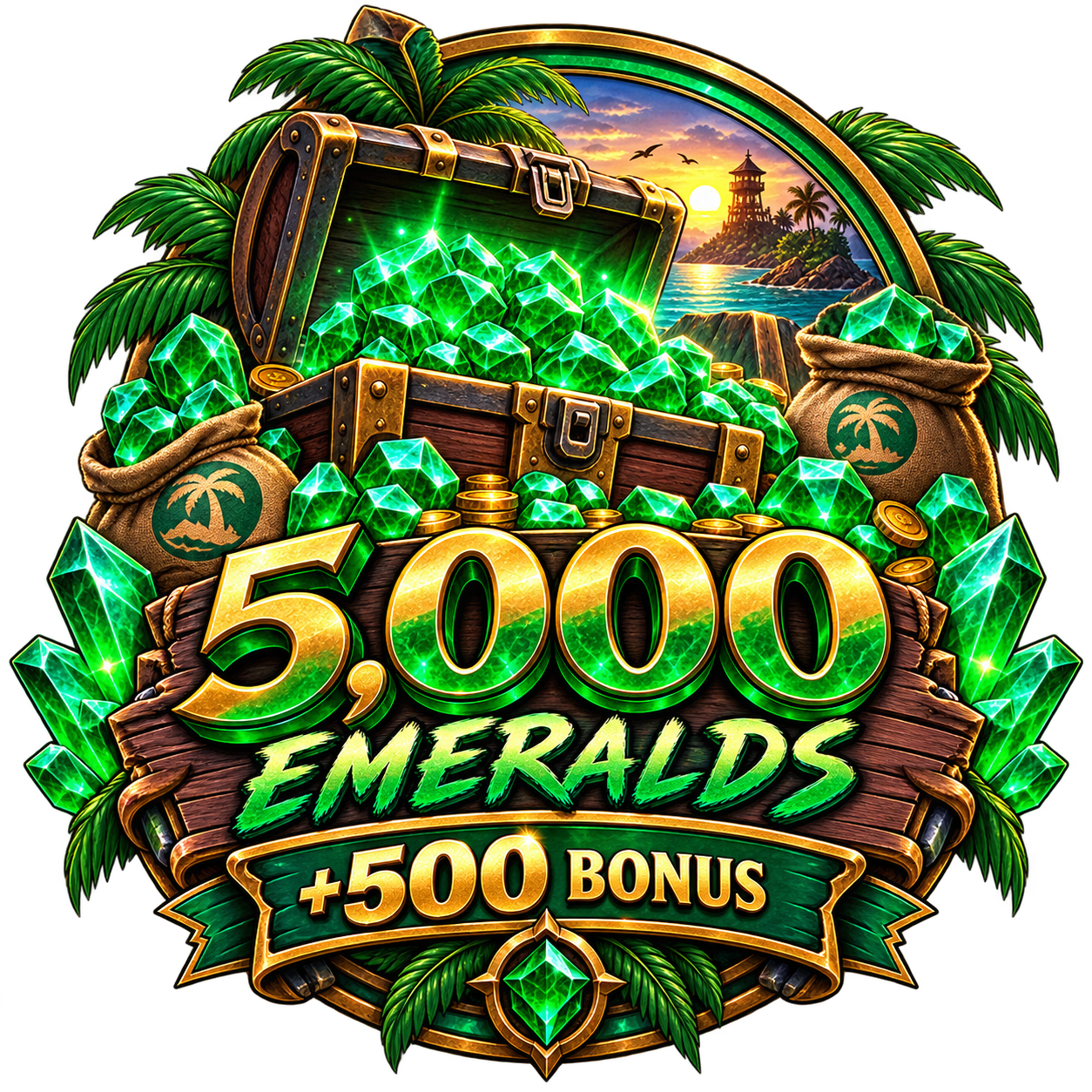 5,000 Emeralds (+500 Bonus)